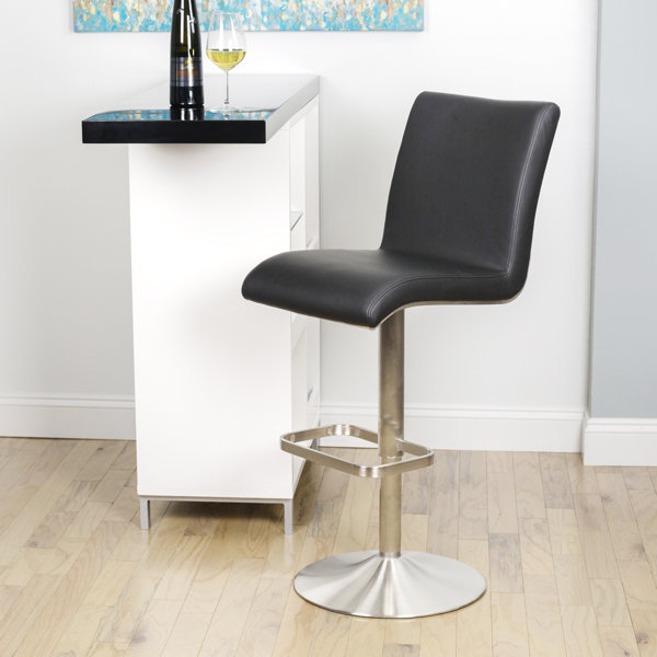 Orren Ellis Bluxome Adjustable Height Swivel Bar Stool & Reviews Wayfair